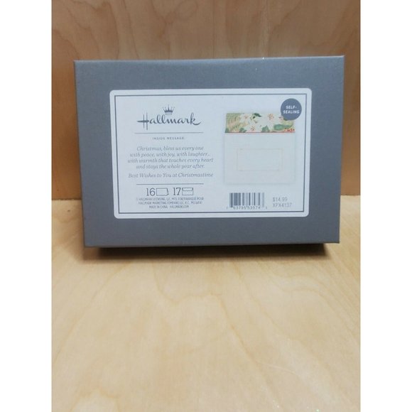 Hallmark Christmas Cards MERRY CHRISTMAS White Poinsettias Elegant, 16 Cards - Picture 2 of 5